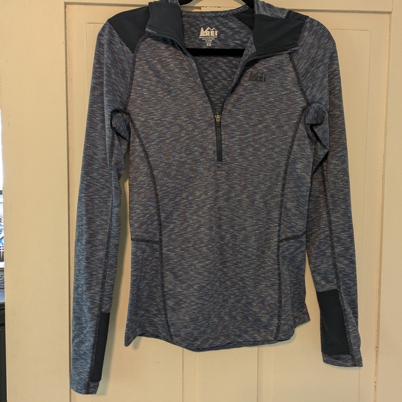 REI Navy/ Gray Athletic Zip Up Jacket w/ Hood- XS - Picture 1 of 4
